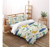 SHOVERKD Palma dei dinosauri Set Copripiumino 3 Pezzi con Stampa 3D Prehistoric Animales Copripiumino con 2 Federe con Federe in Microfibra Ultra Morbida Super King（260x220cm）