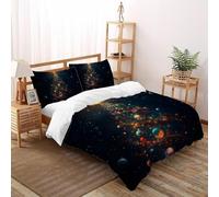 SHOVERKD Planetario Espiral Navidad Árbol Juego De Funda Nórdica Impresión 3D Fiesta Celebración Microfibra Suave con Cremallera Oculta para Niños Y Adultos Tamaño Super King（260x220cm）