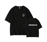Show What I Am Camiseta worldtour Camisa Estampada Algodón Cuello Redondo Manga Corta(A Black,S)