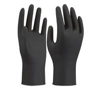 SHOWA 709B, 100% nitrilo - resistente a los productos químicos, sin forro, de un solo uso, negro, caja de 1000 guantes (10 dispensadores de 100 guantes), tallas S