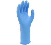 SHOWA 7585PF, Nitrilo - Versátil, Sin polvo, Aprobado para alimentos, Guantes de un solo uso, Azul, Caja de 500 guantes, talla mediana