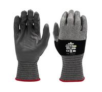 SHOWA MFT PRO 374, Mechanical and Industrial Protective Gloves, Flat Nitrile Palm Coating, Ultra-lightweight, Breathable, Grey, 12 Pairs, Size Small