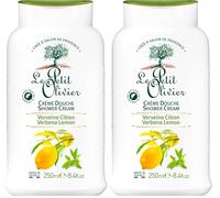 Shower Cream - Verbena Lemon Le Petit Olivier for Unisex 8.4 oz Shower Cream (Paquete de 2)