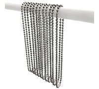 Shower Curtain Hooks Long Size 27inch/70cm, Shower Curtain Rings, SPA-Quality Look, Antique Nickel Plated Steel Ball Chain 12pcs