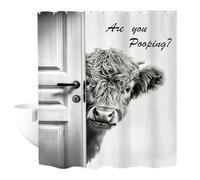 Shower Curtain - Rustic Farm Animal Drape, Country Cattle Bathroom Backdrop with Hanging Rings, Waterproof Polyester Fabric Screen, Ideal for Western Farmhouse Home Decor