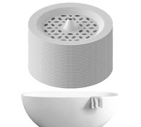 Shower Drain Cover - Hair Strainer for Bathroom Floor | Silicone Anti-Clog Trap with Suction Base, Reusable Sink Protector for Bathtub Laundry Room Kitchen Shower Home Cleaning Accessories, White