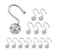 Shower Drape Hooks - 12 Piece Hollow Ball Waterproof Curtain Hangers