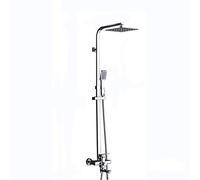 Shower Faucet Set Exposed Chrome Shower System with Rainfall Shower Head, Handheld Shower and Bathtub Faucet, Easy Installation,10inch