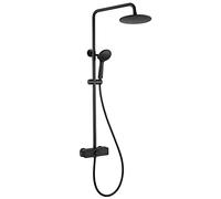 Shower Faucets Sets Complete for Bathroom, Wall Mounted Shower System with Rain Shower Head and Handheld Shower,Black