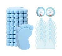 Shower Favors - Jabón de huella hecho a mano, limpiador de perfumada para devolución de invitados, kit de 10 juegos con etiquetas de bolsas de organza, decoración de regalo de de
