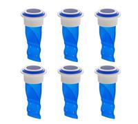 Shower Floor Drain Backflow Preventer Valve, Sewer Core Drain Insert with Hair Catcher, Floor Strainer Plug Sealer, Anti-Clog Trap, Blue 6-Pack
