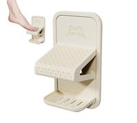 Shower Foot Rest - PP 21.5x11x9.2cm | Leg Shaving Footstool With Tray, Wall Bathroom Accessory For Metal, Glass, Marble Surfaces In Apartment, Hotel, RV Any Setting.
