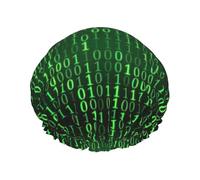 Shower Hacker Era - Gorro de ducha para mujer, reutilizable, impermeable, doble capa, con correa elástica, talla única