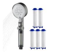 Shower Head, Handheld Sprayer, 5 Setting Adjustable Flow, Built in Filtration System, Silicone Nozzle Anti Clog Design, Multi Use Shower Attachment 10,63 x 3,54 pulgadas for Home Bathroom Gym Dorm
