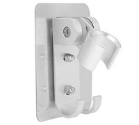 Shower Head Holder | Sturdy 15kg Load Bearing & 90 Degree Adjustable | No Drill Adhesive Mount for Bathroom / Hotel | Aluminum Alloy with 2 Hooks