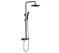 Shower Mixer Mixer Shower Set with Shower Head and Hand Held Shower System 3 Function Handheld Shower Bathroom Shower Set Adjustable Shower Copper Black