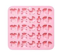 Shower Mold for Chocolate, 35 Cells Kitchen Baking Mold 17,5 x 16,5 x 1,1 cm, Soft Footprints Gummy Maker for Birthdays, Holidays, Navidad, azul, rosa