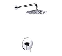 Shower Only Faucet Set, Bathroom Rain Mixer Shower Head Concealed Portable Round Rainfall Shower System,Chrome,8inch