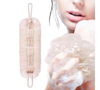 Shower Pouf and Back Scrubber Combo, Exfoliation Washcloth Towel with Suction Cup, Bath Exfoliation Puff Ball for Skin Renewal, Body Wash, Deep Cleansing, Full Body Care, Home Spa Bathroom Essentials