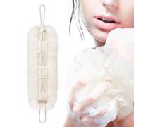 Shower Pouf and Back Scrubber Combo, Exfoliation Washcloth Towel with Suction Cup, Bath Exfoliation Puff Ball for Skin Renewal, Body Wash, Deep Cleansing, Full Body Care, Home Spa Bathroom Essentials