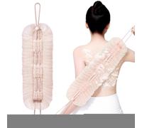 Shower Pouf, Back Scrubber, Comfort Feel Long Lasting Bath Loofah Sponge with Drawstring, Puff Ball for Deep Cleansing, Skin, Renewal, Bathroom, Bathtub, and Showers