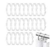 Shower Ring Hooks, Clear Liner Hangers, 24-Piece Round Set with Smart Style, Home Gear for Daily Use, Bath Accessory, Shower Ring Hooks for Window Closet Bathroom Hotel Dorm Gym Indoor Outdoor
