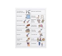 Shower Routine Chart for Kids Bathroom Poster Educational Hygiene Chart Toddler Home Decor Wall Art(Framed,16X24inch(40X60cm))