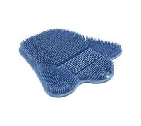 Shower Scrubber, Foot Mat, Back Cleaner, Silicone Massage Surfaces, Non Slip Suction Base, Perfect for Bathroom Tub, Dorm, Apartment, Heel Dead Skin, Body Washing, 32x31x3.3cm Blue Pink
