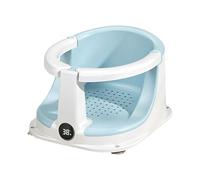 Shower Seat for Babies, Foldable Bath Chair, Full Body Support, Padded Comfortable Design, Temperature Sensor Indicator, Suitable for 0-3 Years Old Girls Boys Preschoolers