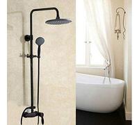 Shower Set 8" Rainfall Oil Rubbed Bronze Solid Brass Shower Faucet Mixer Single Handle Tap,Showerheads
