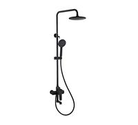Shower Set Black Bronze Shower Faucet Set Dual Handle Shower Mixer Wall Mount Rainfall Shower System 8" Brass Showerhead and Handshower 3 Function Wall-Mounted Shower Set Bathroom