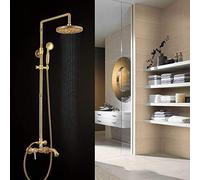 Shower Set Shower Set European All-Copper Shower Green Bronze Antique Shower Retro Shower Set Bathroom Shower Water Supply Bathroom