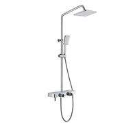 Shower Set Shower System, Bathroom Shower Mixer Set Rainfall Shower and Held Showe Stainless Steel Rain Shower System Wall-Mounted and Cold Faucet Bathroom