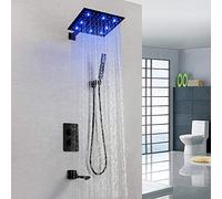 Shower Set Thermostat Shower System, Shower Faucet Bathroom Sink Faucet- Contemporary Painting Wall Mounted Brass Valve Bathroom Shower Mixer Set The Hotel Bathroom Home Decoration