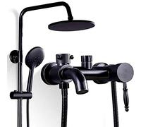 Shower Set Wall Mounted Rainfall Shower Set,Shower Faucet Set System with Rain Shower Head and Handheld Easy Installation and Bathroom