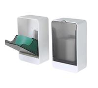 Shower Soap Holder Wall Mounted - ABS No Drilling | Bathroom Soap Drainer Dish Dust-Proof Container Tray | Space-Saving Bathroom Supplies Organizer For Bath Dorm Apartment Kitchen And Washroom Use