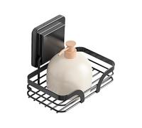 Shower Soap Holder - Wall Suction Mount Basket, Stainless Steel Space Saving Organizer with Hanging Hooks Quick Drain Structure, Ideal for Bathroom Kitchen Cleaning Supply Storage Apartment Hotel