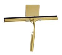 Shower Squeegee Glass Doors - Stainless Steel Golden Floor Squeegee with Handle | Removes Dirt, Hard Water Build-Up, Calcium, Lime, and Rust Stains