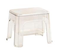 Shower Stool - PET, Bathroom Bench, Clear Shower Seat | Compact Transparent Design, Built In Storage Space, Stable Support Structure, Storage Showering Stool For Bathroom, Kitchen, Bedside, Vanity