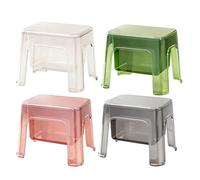 Shower Stool - Portable Clear Bathroom Bench, Bath Stool With Storage Space, Sitting Support Seat, Vanity Corner Organizer | Home Bathroom Kitchen Bedside Portable Seating Solution For Comfort Safety