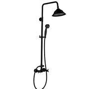 Shower System Antique Bronze Shower Faucet Set Height Adjustable Shower Combo Set with Handheld Sprayer and 8\