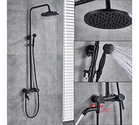 Shower System Black Bronze Rainfall Shower Set Single Handle Swivel Waterfall Spout Bath Shower Mixer Faucet Brass Hand Shower Height Adjustab,Shower Faucet A01