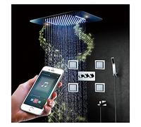 Shower System LED Music Shower Faucet Set Concealed Shower Combo Set with Handheld Sprayer and 22.8×14.9 Inches Shower Head, Tub Spout, 4 Body Jets,Touch Panel Control