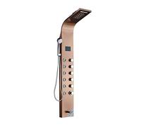 Shower System Set LED Bathroom Shower Panel 6 Modes Intelligent LCD Shower Column Rose Gold Rain Waterfall Bath Systems with Massage Jet Mixer Tap Waterfall Shower for Bathroo (Rose Golden 8007 )