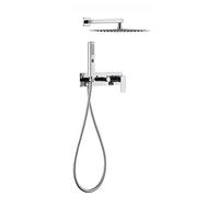 Shower System, Shower Faucet Set Brass Shower Combo Set Wall Mounted Rain Mixer Shower with 2 Mode Handheld Shower, Shower Head, Embedded Box,Chrome
