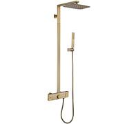 Shower System Thermostatic, Shower Faucet Set 12 Inches Shower Combo Set Wall Mounted Rain Mixer Combo Set with Tub Spout, Rain Shower Head, Handheld Shower Head