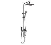 Shower System Wall Mounted Rain Mixer Shower Combo Set with High Pressure Rainfall Shower Head, Bidet Faucets, Handheld Shower and Tub Spout Faucet