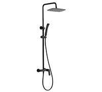 Shower System with Tub Spout Rain Mixer Shower Combo Set with 300MM × 200MM Rainfall Shower Head Shower Faucet Set with Handheld Combo Set, Height Adjustable,Matte Black
