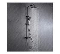 Shower System with Waterfall Tub Spout and Handheld Shower Head, Multifunction Rain Shower Faucet Sets Complete Used for Bathroom Renovation,Black