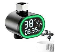 Shower Temp Gauge, LED Digital Display, Precision Water Gear with Smart Style, Utility Aid for Daily Wash, Gauge Mate, Bath Aid for Bathroom Kitchen Hotel Gym Swimming Pool Daycare 2.68x2.28inch